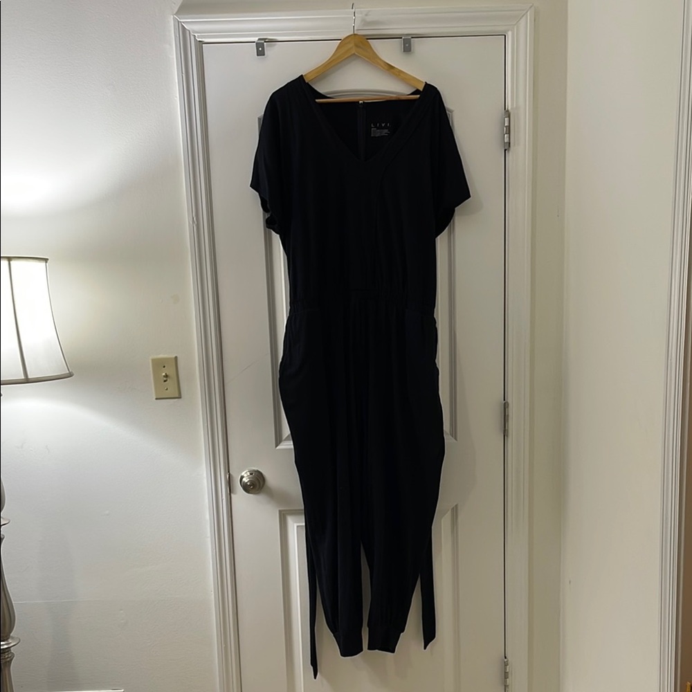 Lane Bryant Livi Black V-Neck Jumpsuit